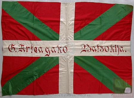 Bandera del PNV en Arteaga que se conserva en el Centro Documental de la Memoria Histórica