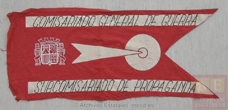 Banderín del Subcomisariado de Propaganda que se conserva en el Centro Documental de la Memoria Histórica
