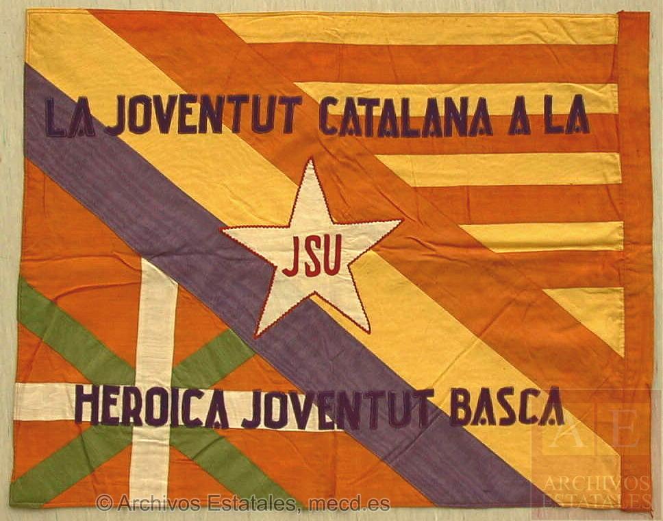 Bandera de las Juventudes Socialistas Unificadas que se conserva en el Centro Documental de la Memoria Histórica